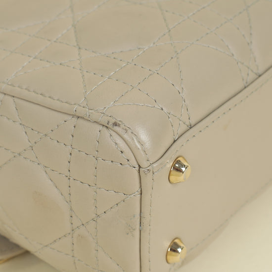 Christian Dior Beige Lady Dior Mini Chain Dragonfly Bag