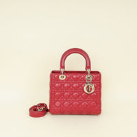 Christian Dior Red Lady Dior Medium Bag-Handbags-Christian Dior-THE CLOSET