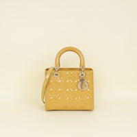 Christian Dior Yellow Lady Dior Medium Bag