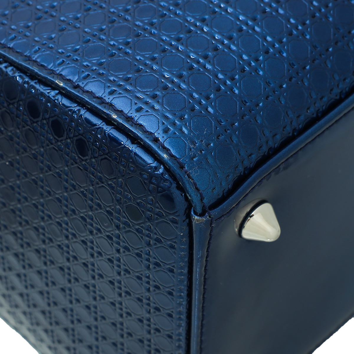 Christian Dior Blue Lady Dior Micro Cannage Medium Bag