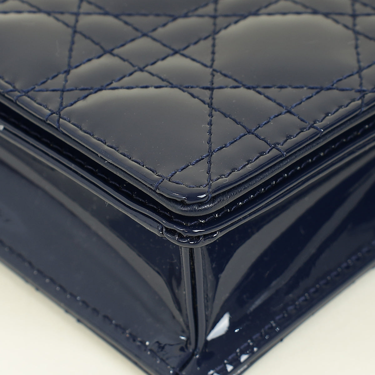Christian Dior Navy Lady Dior Pouch on Chain – THE CLOSET