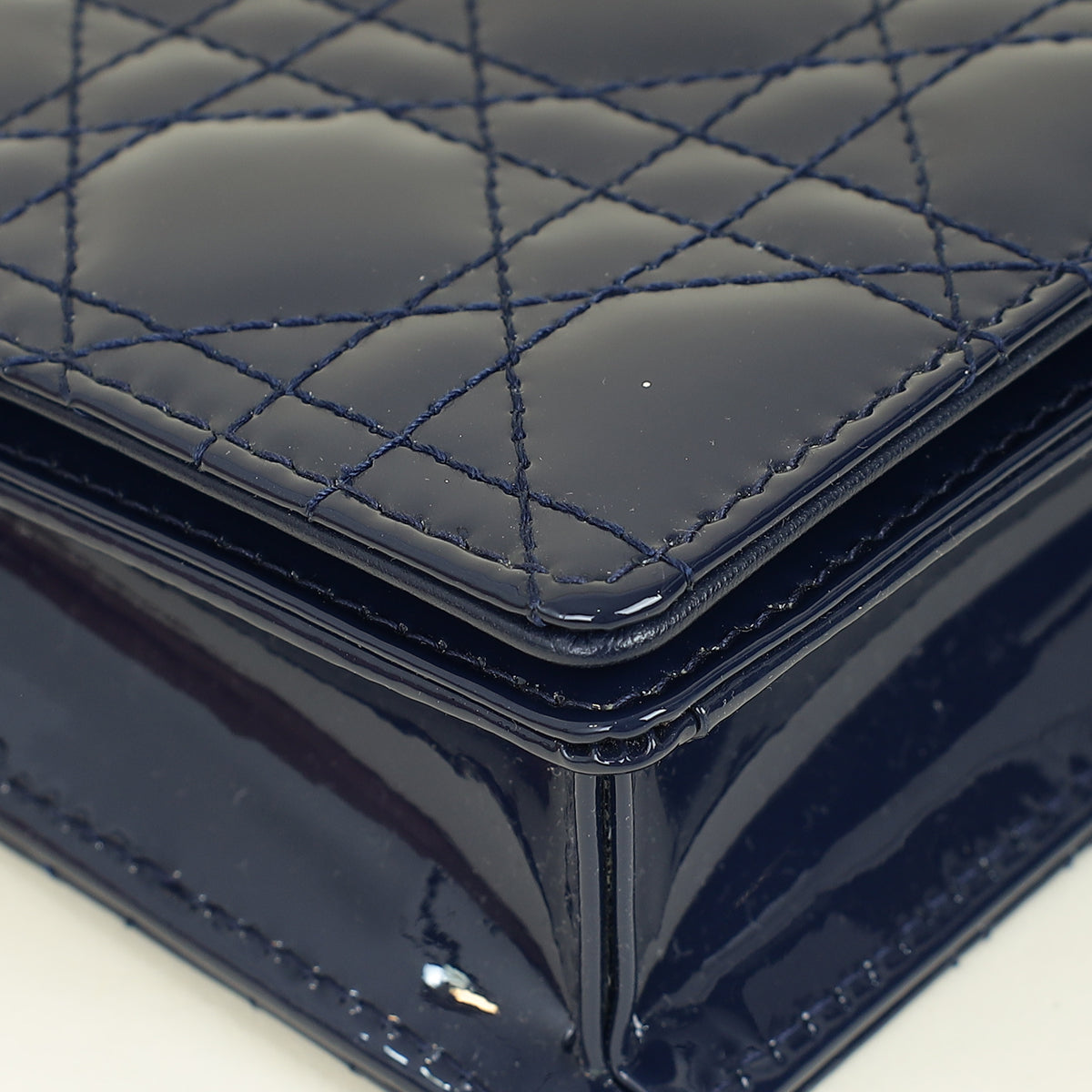 Christian Dior Navy Lady Dior Pouch on Chain – THE CLOSET