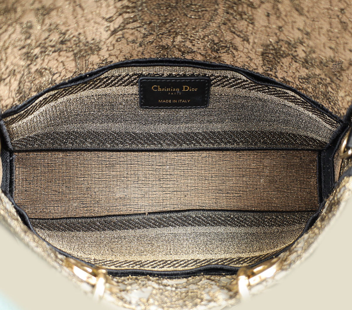 Christian Dior Bronze Lady D-Joy Embroidery Macramé Motif Medium