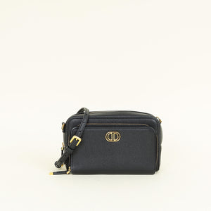 Christian Dior Black Caro Double Pouch Bag