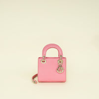 Christian Dior Pink Lady Dior Mini Lizard Chain Bag
