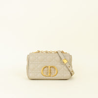 Christian Dior Greige Cannage Caro Small Bag