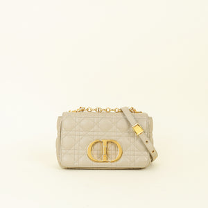 Christian Dior Greige Cannage Caro Small Bag