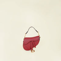 Christian Dior Red Mini Saddle Bag