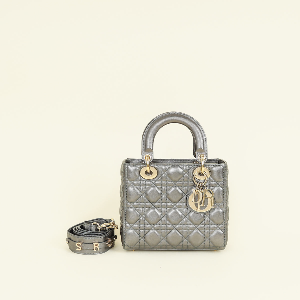 Christian Dior Metallic Asphalte My ABCDior Lady Dior Small Bag-Christian Dior-Handbags-THE CLOSET
