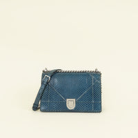 Christian Dior Blue Python Diorama Shoulder Bag
