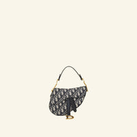 Christian Dior Navy Blue Oblique Saddle Mini Bag