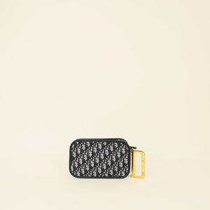 Christian Dior Navy Oblique Diorquake Clutch Bag