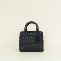Christian Dior Black Ultramatte Lady Dior Medium Bag