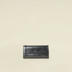 Christian Dior Black Micro-Cannage Lady Dior Croisiere Wallet on Chain