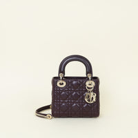 Christian Dior Burgundy Lady Dior Mini Chain Bag