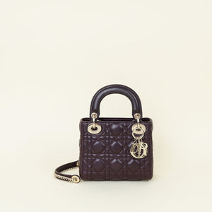 Christian Dior Burgundy Lady Dior Mini Chain Bag