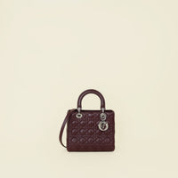 Christian Dior Burgundy Lady Dior Medium Bag