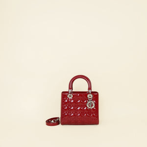 Christian Dior Cherry Red Medium Lady Dior Bag