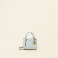 Christian Dior Light Blue Lady Dior Mini Chain Bag