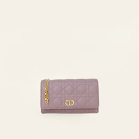 Christian Dior Dark Mauve Caro Pouch with Chain