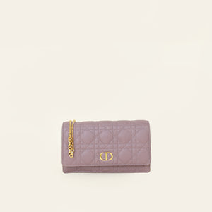 Christian Dior Dark Mauve Caro Pouch with Chain