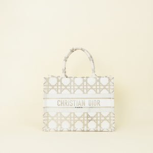 Christian Dior Bicolor Metallic Microcannage Book Tote Medium Bag