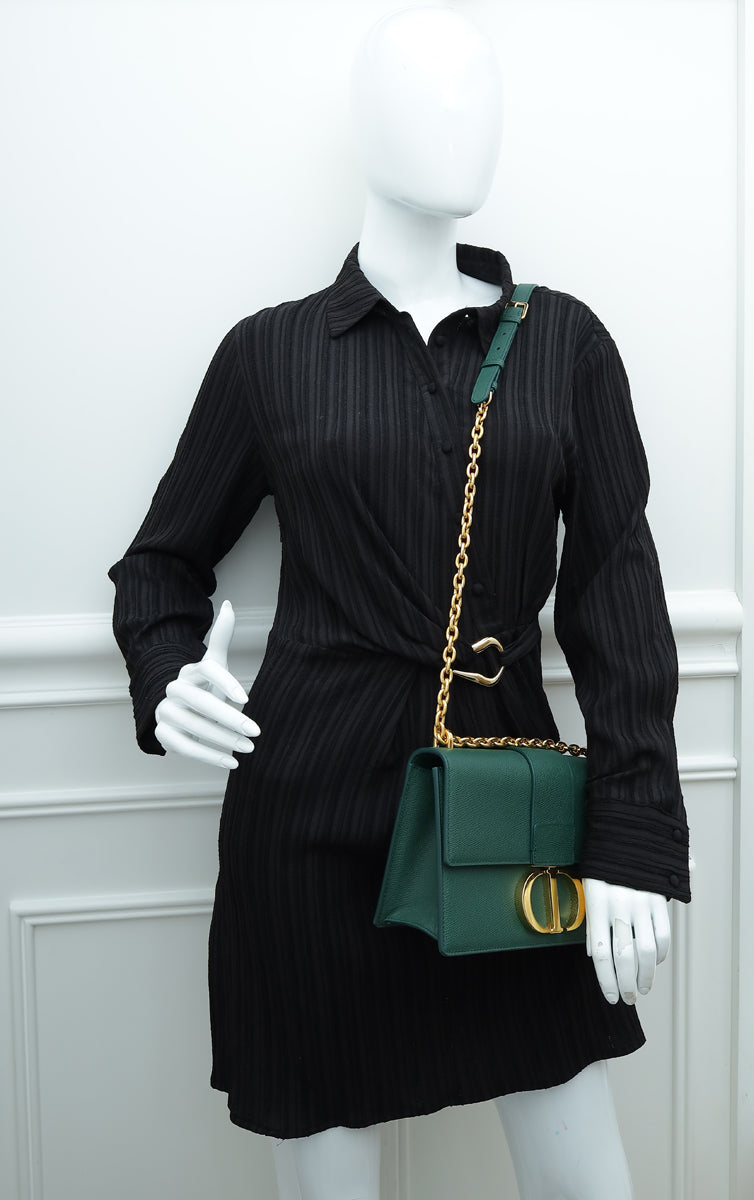 Christian Dior Dark Green 30 Montaigne Flap Medium Shoulder Bag