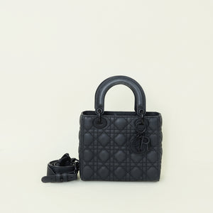 Christian Dior Ultra Matte Black Lady Dior My ABCDior Small Bag