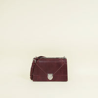 Christian Dior Burgundy Diorama Flap Medium Shoulder Bag