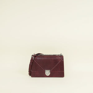 Christian Dior Burgundy Diorama Flap Medium Shoulder Bag