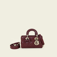 Christian Dior Dark Amaranth Mini Lady D-Joy Bag
