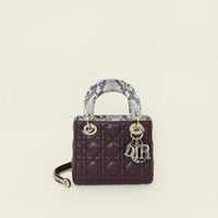 Christian Dior Bicolor Lady Dior Python Touch Mini Chain Bag