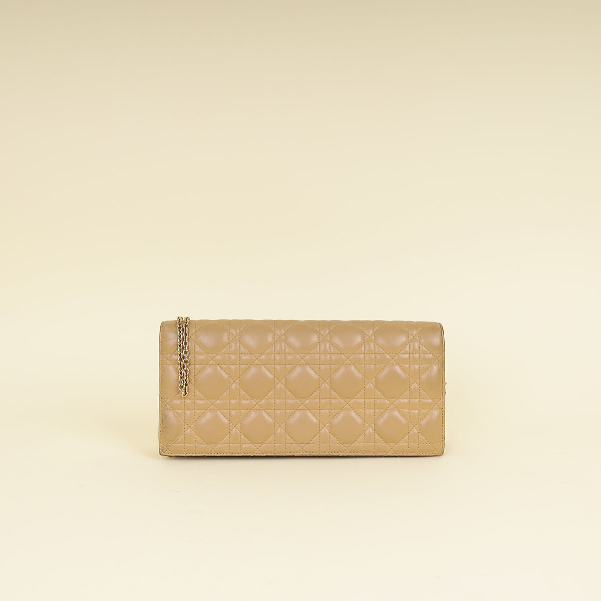 Christian Dior Beige Lady Dior Convertible Chain Clutch-Christian Dior-THE CLOSET