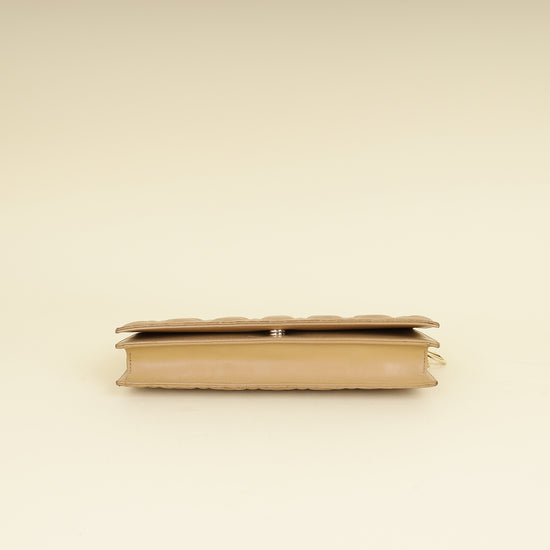 Christian Dior Beige Lady Dior Convertible Chain Clutch-Christian Dior-THE CLOSET