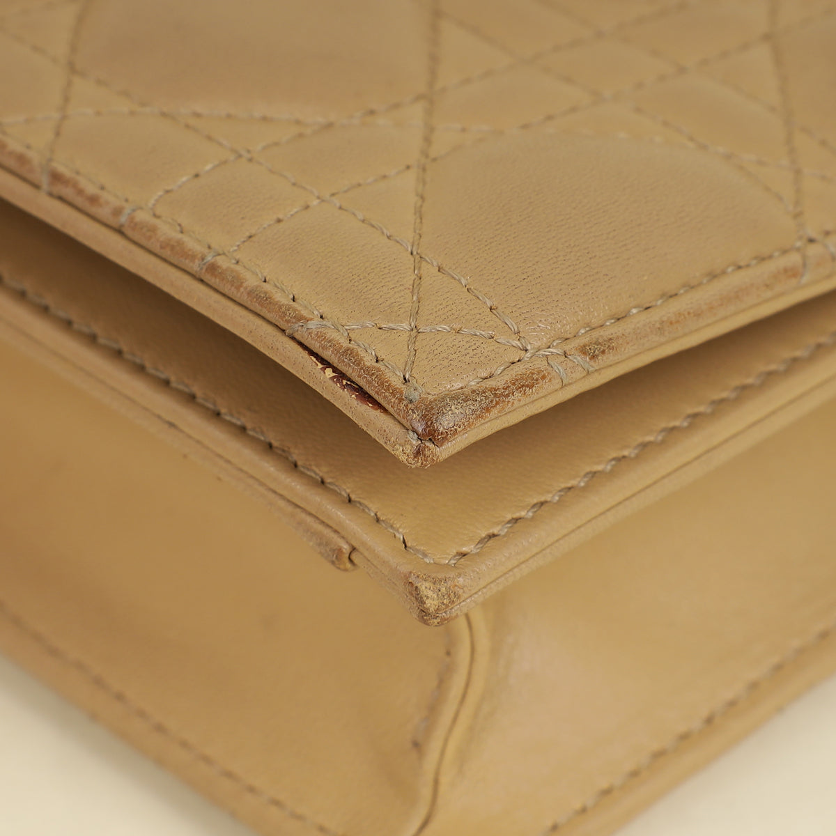 Christian Dior Beige Lady Dior Convertible Chain Clutch-Christian Dior-THE CLOSET