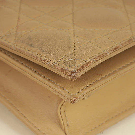 Christian Dior Beige Lady Dior Convertible Chain Clutch-Christian Dior-THE CLOSET