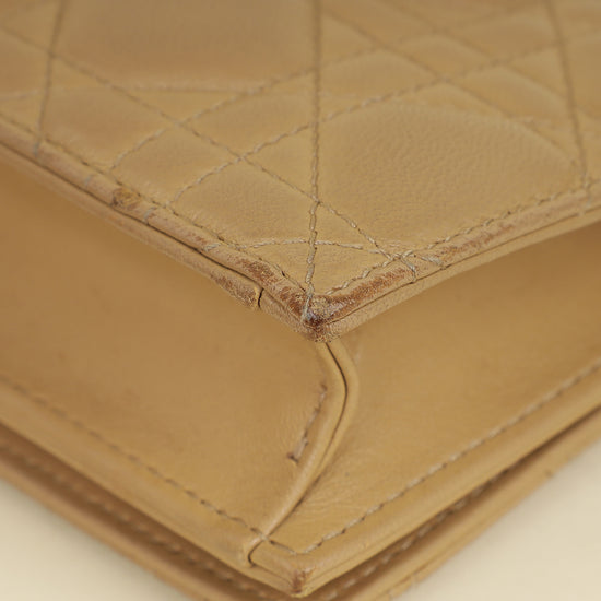Christian Dior Beige Lady Dior Convertible Chain Clutch-Christian Dior-THE CLOSET