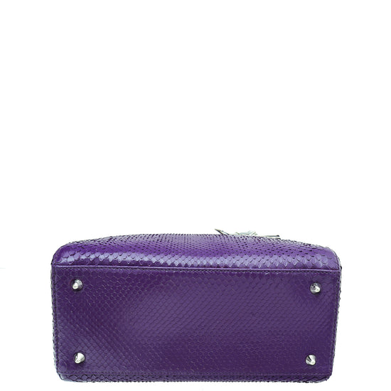 Christian Dior Violet Python Lady Dior Bag