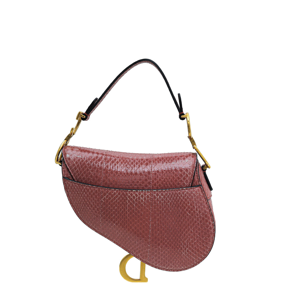 Christian Dior Mallow Rose Python Saddle Mini Bag-Christian Dior-THE CLOSET