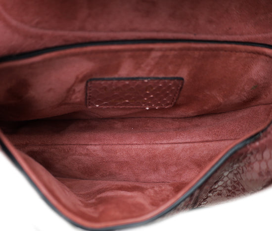 Christian Dior Mallow Rose Python Saddle Mini Bag