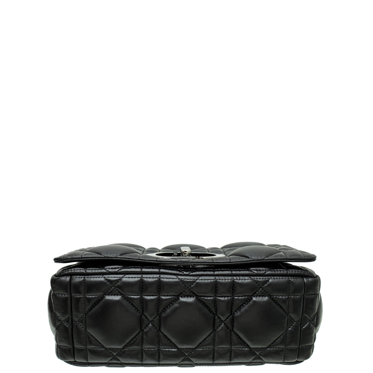 Christian Dior Black Caro Macrocannage Quilted Medium Bag