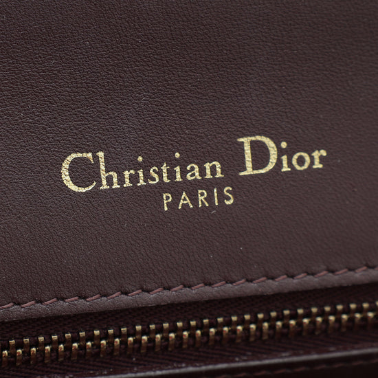 Christian Dior Burgundy Studded Diorama Medium Bag