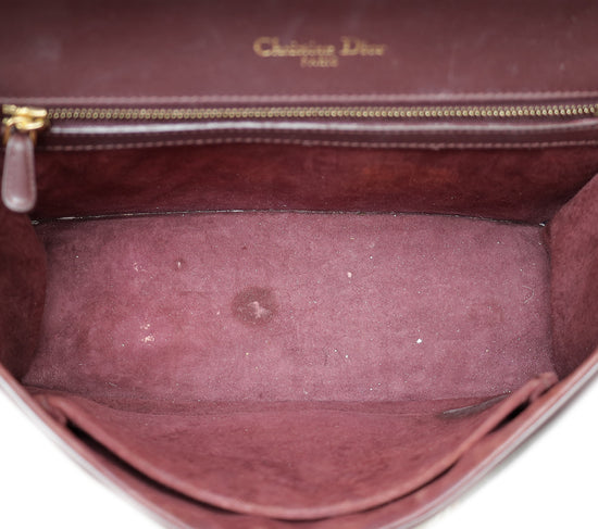 Christian Dior Burgundy Studded Diorama Medium Bag