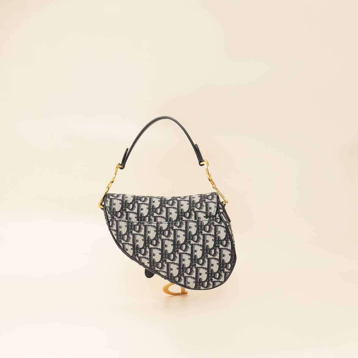 Christian Dior Navy Blue Oblique Mini Saddle Bag-Christian Dior-THE CLOSET