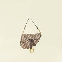Christian Dior Brown Oblique Saddle Medium Bag