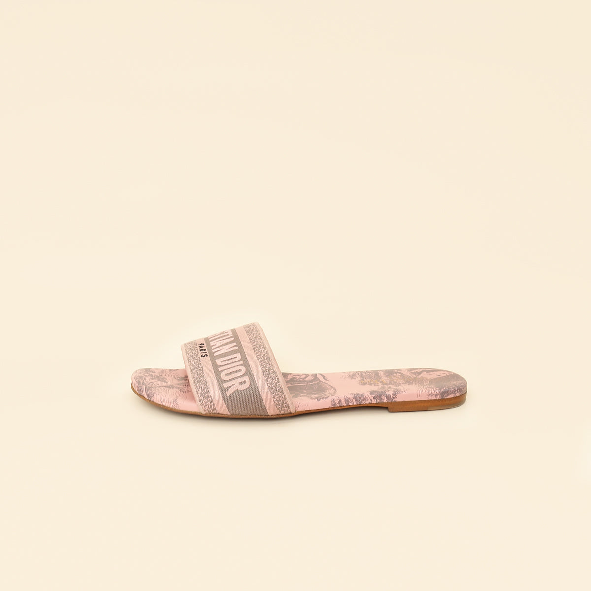 Christian Dior Light Pink Toile De Jouy Motif Dway Slide Mules 39.5-Christian Dior-THE CLOSET