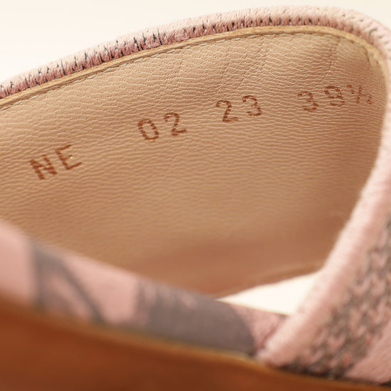 Christian Dior Light Pink Toile De Jouy Motif Dway Slide Mules 39.5-Christian Dior-THE CLOSET