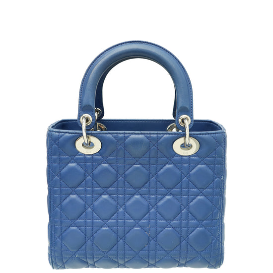 Christian Dior Blue Lady Dior Medium Bag