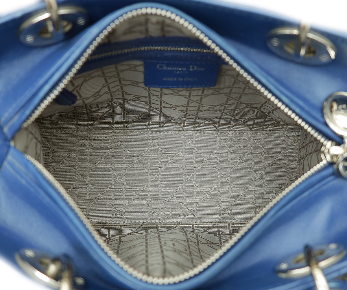 Christian Dior Blue Lady Dior Medium Bag