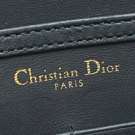 Christian Dior Metallic Gold Diorama Micro Cannage Wallet On Chain